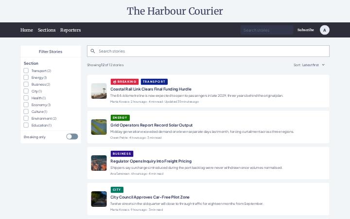 The Harbour Courier, News Search Result